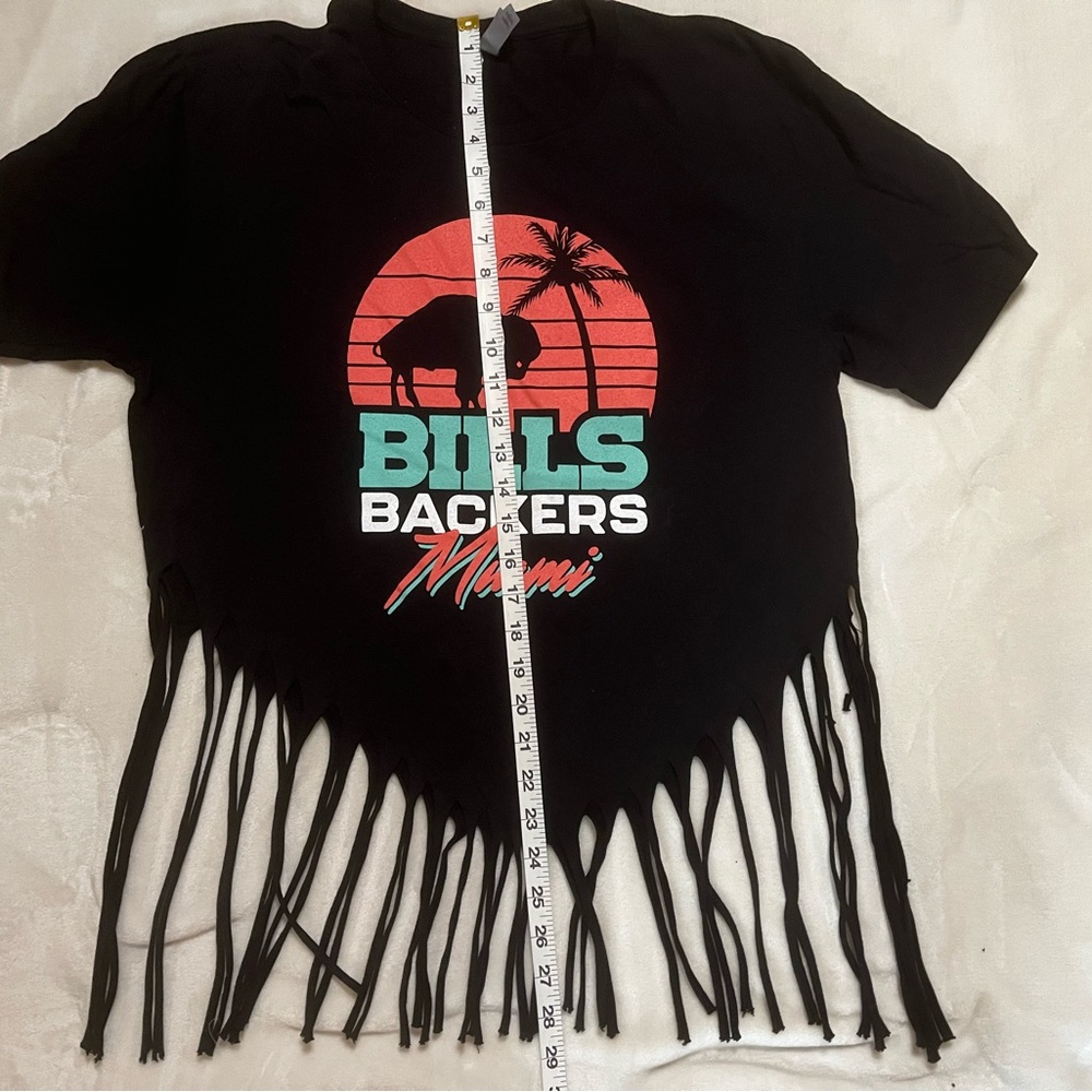 Buffalo Bills Backers Miami shirt, Xl size custom cut